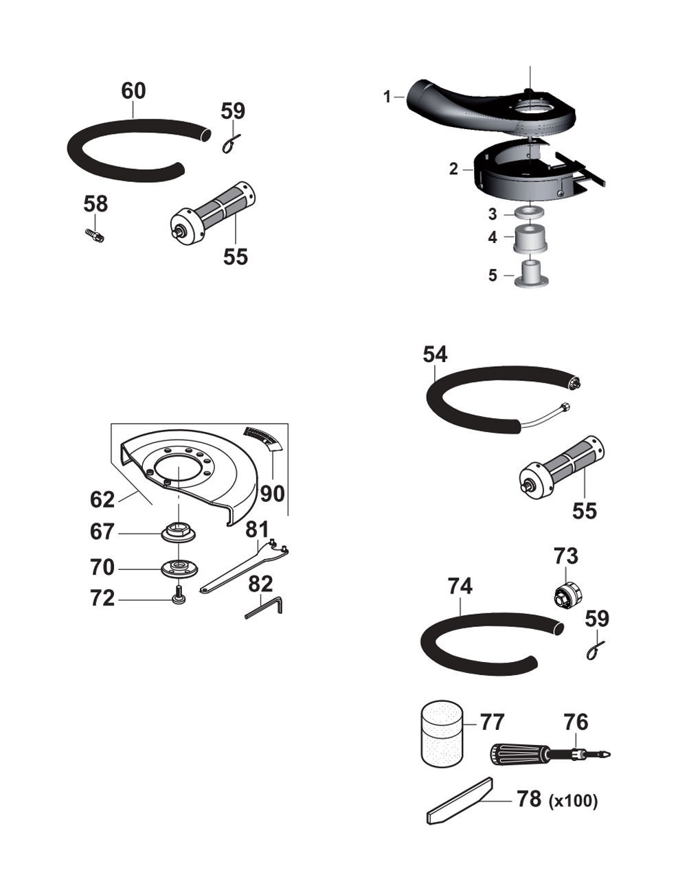 Fig-1 Diagram and Parts List for CP3650-120AA45  Chicago Pneumatic Grinder